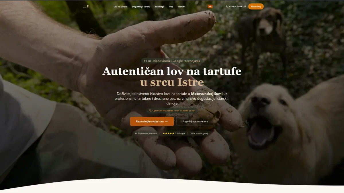 Lov na tartufe - izrada web stranice i booking sustava