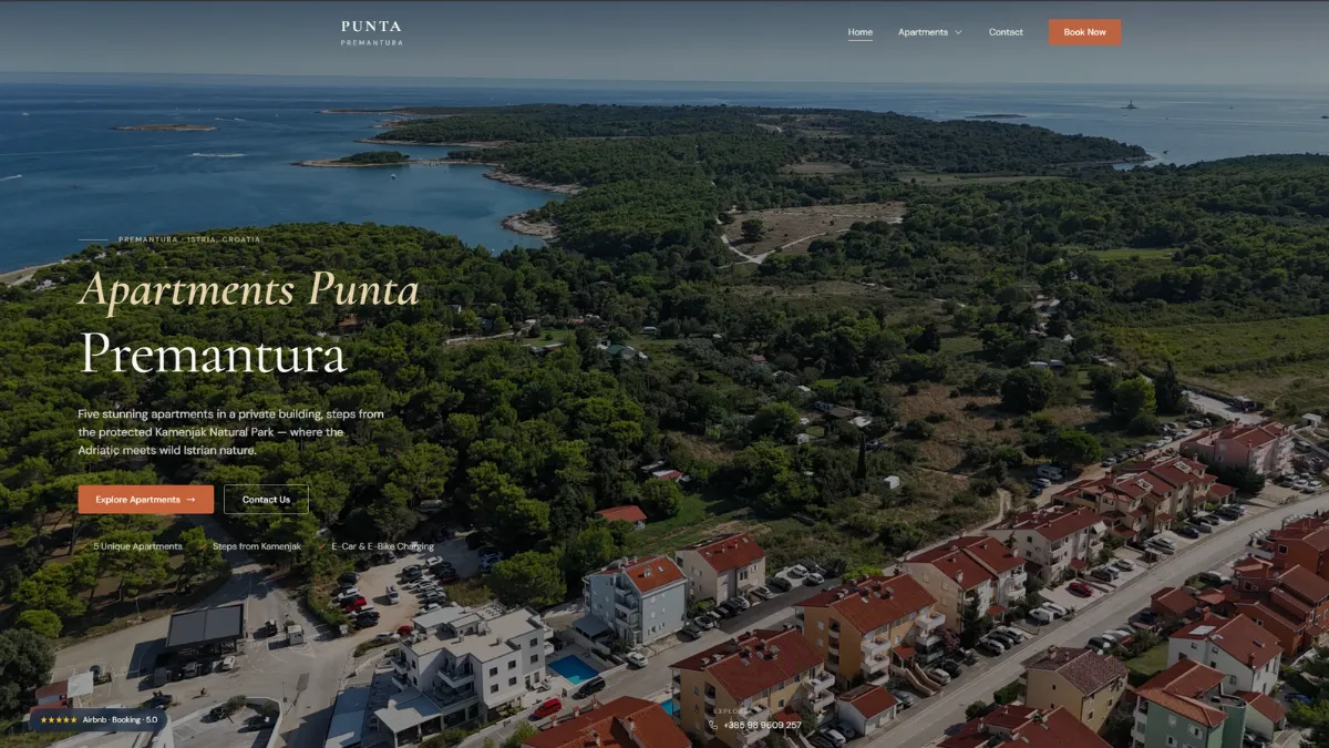 Apartments Punta Premantura - izrada web stranice